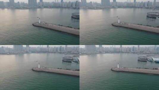 航拍视角青岛奥林匹克帆船中心高清在线视频素材下载