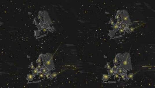 欧洲地图全球连接4K高清在线视频素材下载