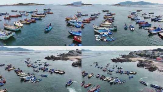 海岛渔船航拍（福州平潭）高清在线视频素材下载