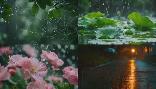 下雨 雨天 黄梅天 梅雨季节 梅雨 谷雨高清在线视频素材下载