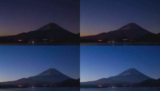 日本，富士山，山，星星高清在线视频素材下载