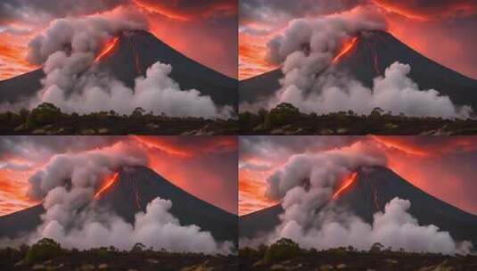 火山喷发壮丽自然景观高清在线视频素材下载