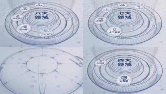 科技圆环板块分类-简约色调高清AE视频素材下载