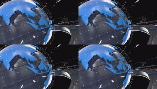 地球旋转动画设计数字新闻高清在线视频素材下载