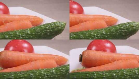 家常蔬菜胡萝卜黄瓜西红柿 (4)高清在线视频素材下载