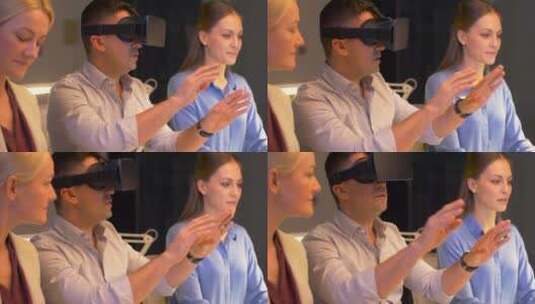 团队在测试虚拟眼镜高清在线视频素材下载