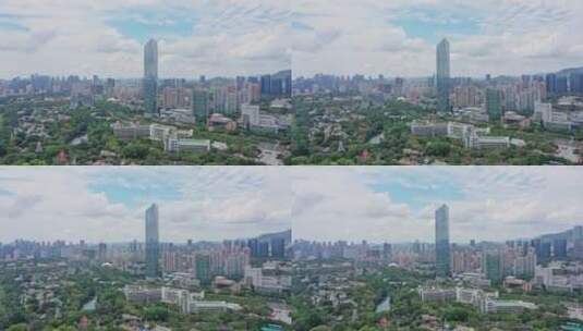 深圳南山华侨城大厦全景远景左环绕高清在线视频素材下载