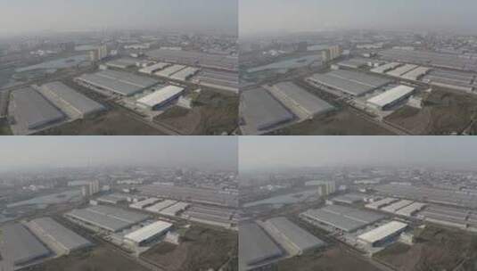 航拍鄂州葛店经济开发区唯品会物流产业园高清在线视频素材下载