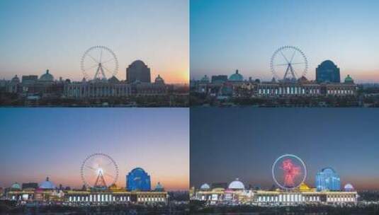 常州江南环球港-亮灯延时高清在线视频素材下载