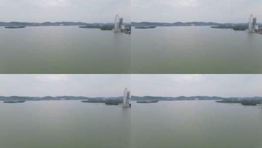 无锡蠡湖4K航拍原视频高清在线视频素材下载