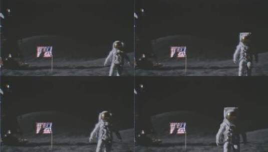 模拟宇航员登上月球高清在线视频素材下载