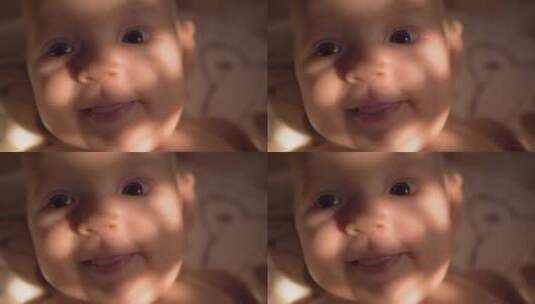微笑的婴儿高清在线视频素材下载