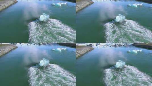 冰岛泻湖河流特写高清在线视频素材下载