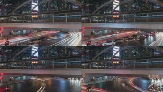 城市夜晚的交通高清在线视频素材下载