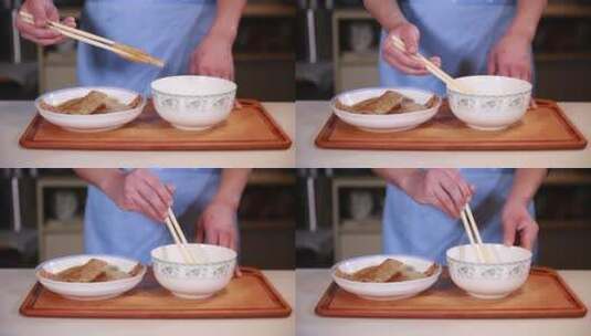 白瓷碗陶瓷碗青花瓷高清在线视频素材下载