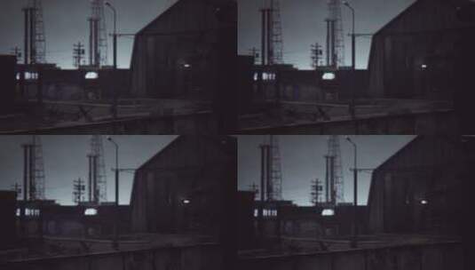 夜晚的工业区高清在线视频素材下载