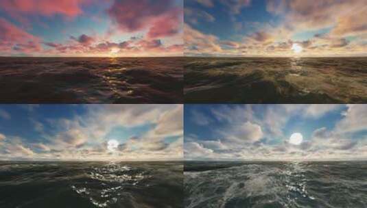 海洋中的日出高清在线视频素材下载