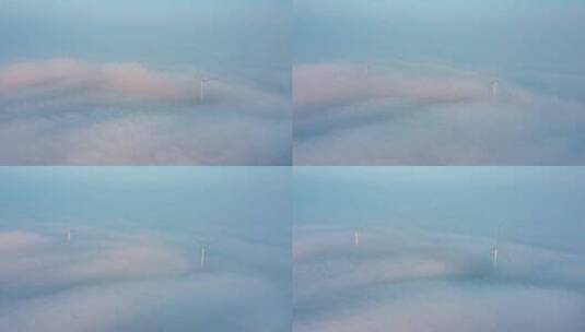 郑州五指岭风力发电云海延时摄影高清在线视频素材下载