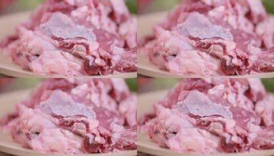 牛肉筋头巴脑肉头肉块高清在线视频素材下载