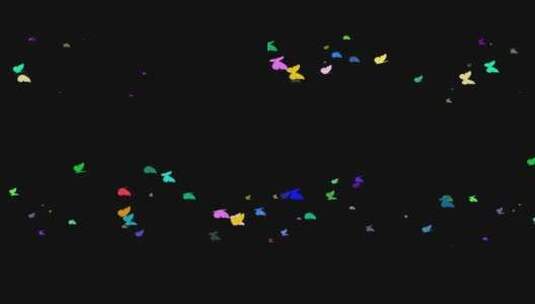 彩色蝴蝶飞过屏幕带通道高清在线视频素材下载