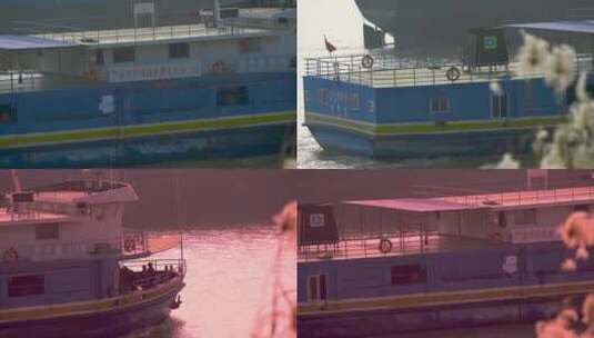 长江客运轮船轮渡客运船只高清在线视频素材下载