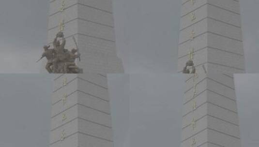 抗美援朝纪念馆外LOG高清在线视频素材下载