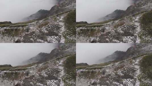 贵州梵净山5A景区雪景航拍高清在线视频素材下载