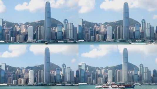 日间香港天际线全景高清在线视频素材下载