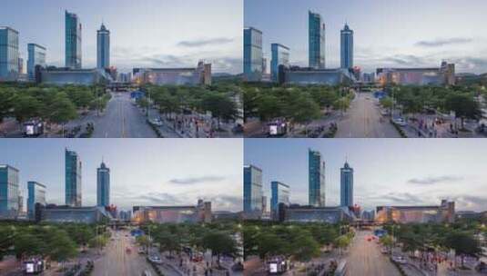 延时拍摄深圳现代都市风光高清在线视频素材下载