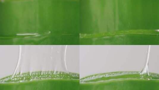 天然绿色芦荟胶粘液美妆素材高清在线视频素材下载