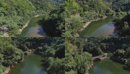 航拍太湖源景区里畈水库高清在线视频素材下载