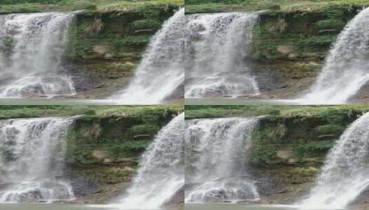 旅游景区芙蓉镇瀑布流水竖屏高清在线视频素材下载