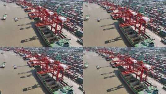 商业港口集装箱装卸货高清在线视频素材下载