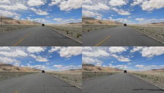 西藏阿里无人区公路行驶拍摄汽车第一视角高清在线视频素材下载