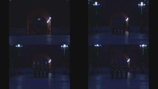 国旗护卫队升旗仪式 仪仗队过桥 正 远到近高清在线视频素材下载