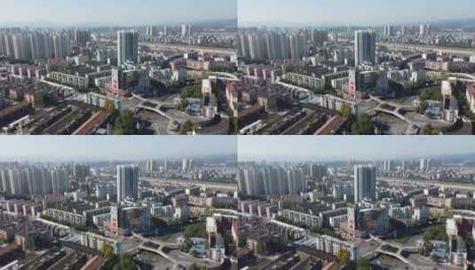 航拍武汉城市发展高清在线视频素材下载