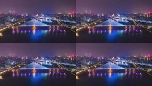南宁白沙大桥延时航拍视频高清在线视频素材下载