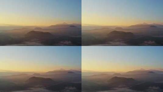 朝阳下的腾冲火山群高清在线视频素材下载