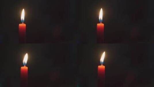4k 红色蜡烛 蜡烛燃烧 火苗 蜡烛 圆丁高清在线视频素材下载