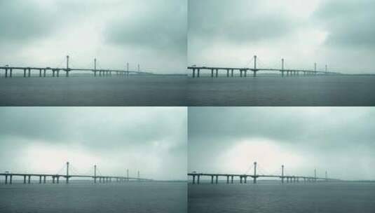 江东大桥 钱塘江 下沙 城市 桥 延时高清在线视频素材下载