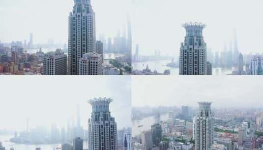 上海虹口区外滩建筑群2高清在线视频素材下载