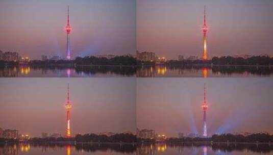 北京中央电视塔灯光秀高清在线视频素材下载