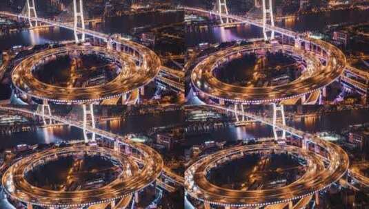 上海南浦大桥交通车流高清在线视频素材下载