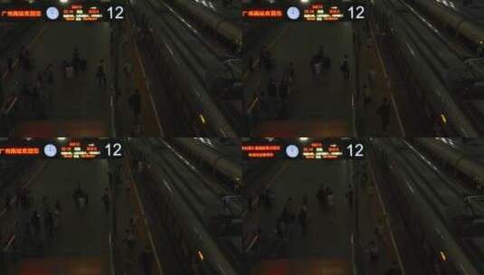 夜晚的高铁站高清在线视频素材下载