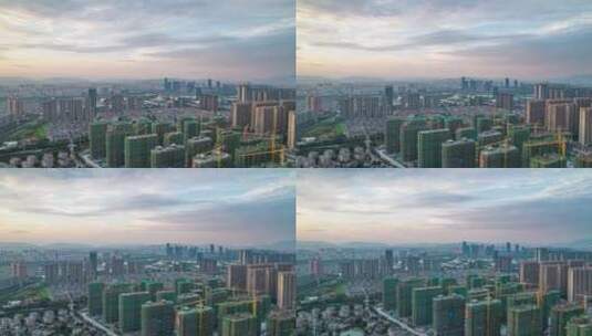 浙江义乌城市建设风光航拍延时摄影高清在线视频素材下载