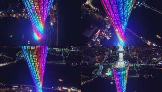 广州塔螺旋航拍高清在线视频素材下载