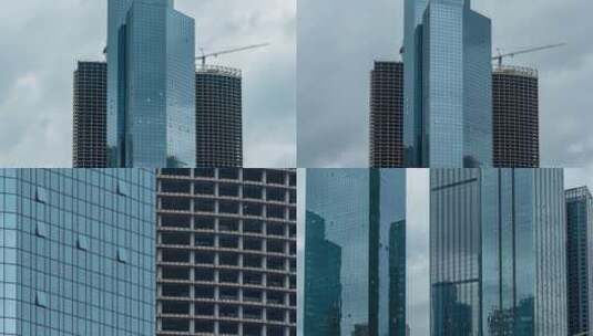 高楼阴云映射玻璃高清在线视频素材下载