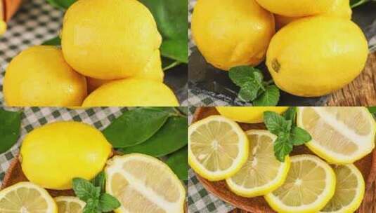 柠檬 新鲜黄柠檬高清在线视频素材下载