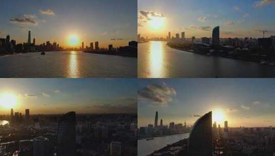 上海杨浦滨江4k航拍多景别高清在线视频素材下载
