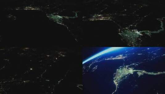 夜间地球夜景城市灯光高清在线视频素材下载